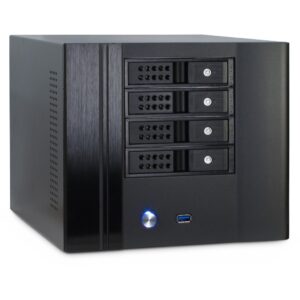 Inter-Tech SC-4004 Mini ITX NAS Kabinet Ingen strømforsyning Sort