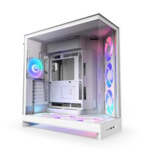 NZXT H9 Flow RGB+ 2025 Tårn ATX Ingen strømforsyning Hvid