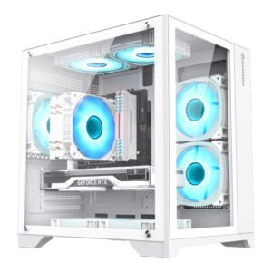 GameMax Infinity MINI WH Tower FlexATX Hvid Transparent